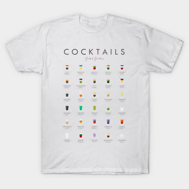 Cocktails Shots And Shooters T-Shirt by Dennson Creative